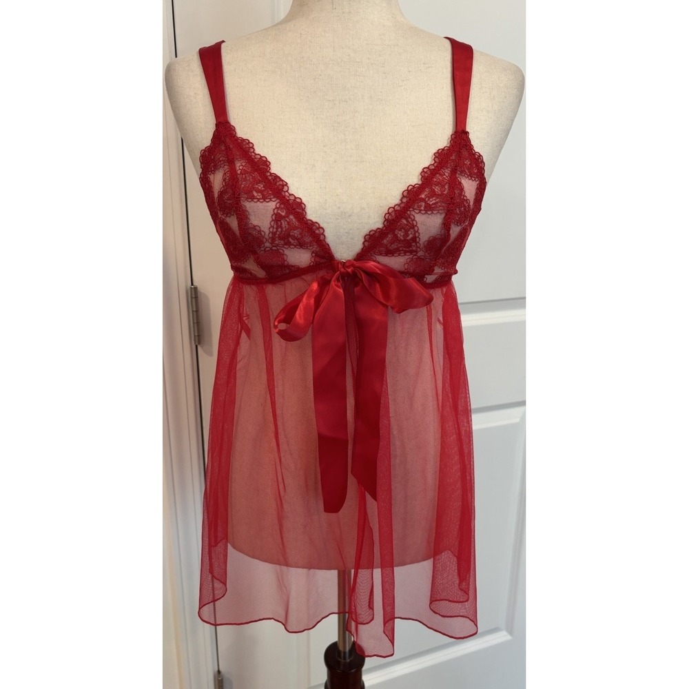NWT VICTORIA'S SECRET RED QUEEN OF HEARTS BABYDOLL Lingerie Women's M